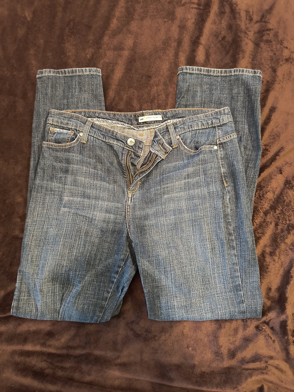Lee Straight-Leg Women’s Jeans — Mid Rise Blue Wash